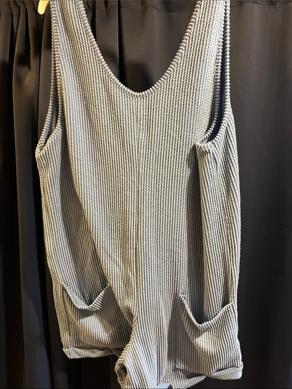 HEIMISH USA Ribbed Sleeveless Romper in Light blue
